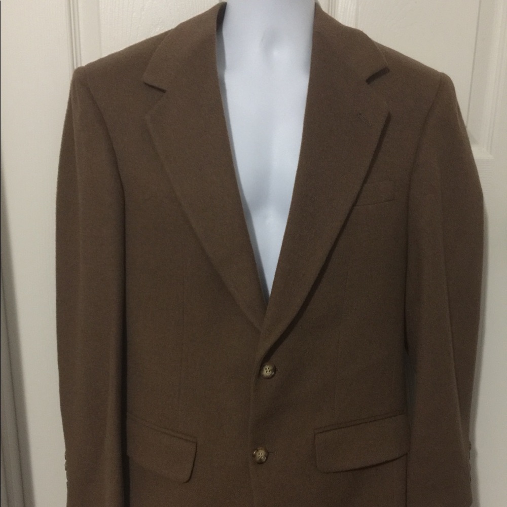 Peterborough Row Blazer Men 100 Camel Hair Sz M Gem